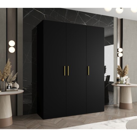 Szafa uchylna otwierana BARI 1 150 wys. 202 cm Czarny + u. Złoty