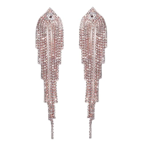 Kolczyki rose gold długie nitki