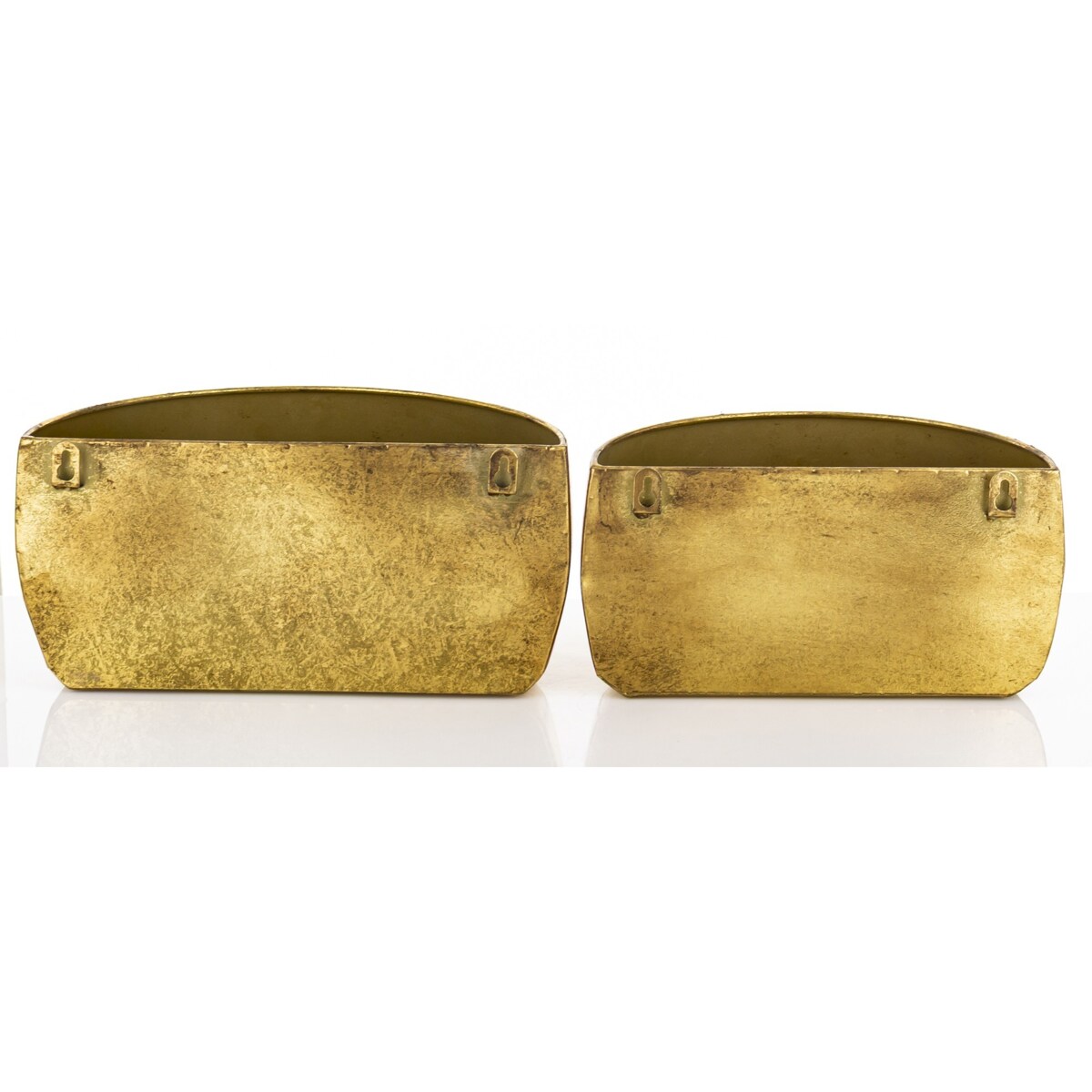 Osłonka metalowa 2 szt. 14x27x18 i 14x27x16 cm do mocowania na ścianie złota