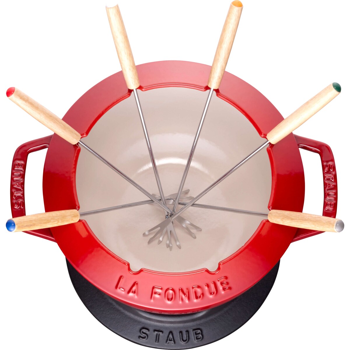 Zestaw do fondue Staub - 18 cm, Czerwony