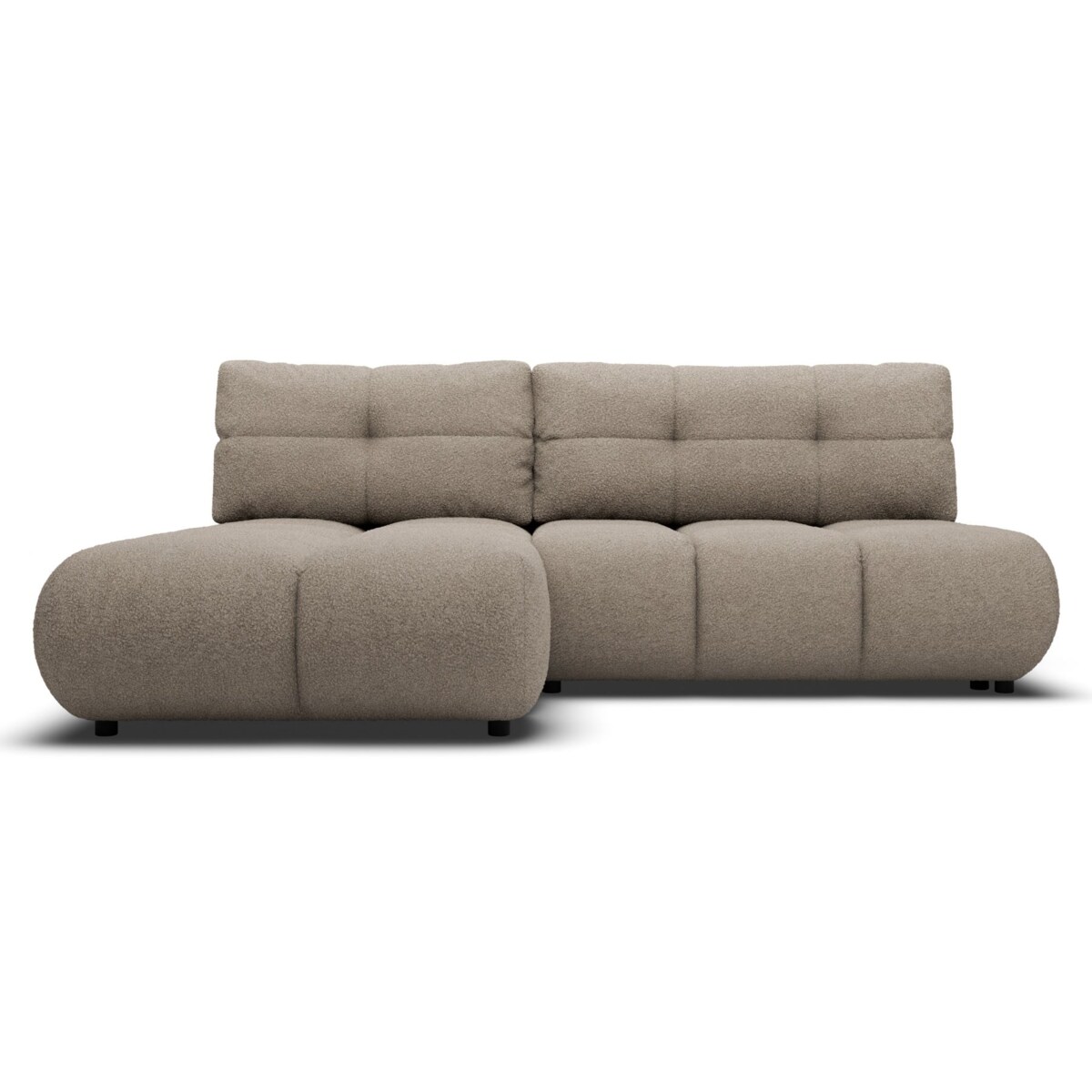 Pikowany Narożnik MILA rozkładany bez boczków lewy ciemnobeżowy