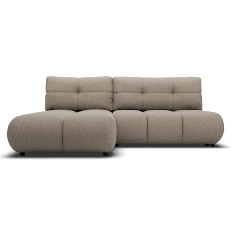 Pikowany Narożnik MILA rozkładany bez boczków lewy ciemnobeżowy