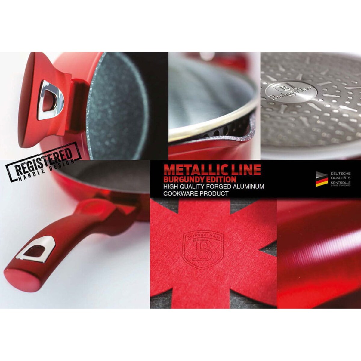 Zestaw noży z listwą magnetyczną 6 elementów BERLINGER HAUS Burgundy