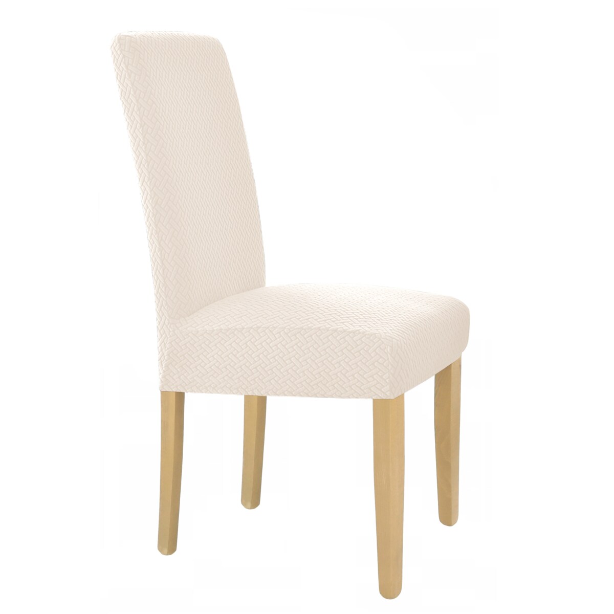 POKROWIEC NA KRZESŁO ECRU ŻAKARD ELASTYCZNY [10-Z1-EC]