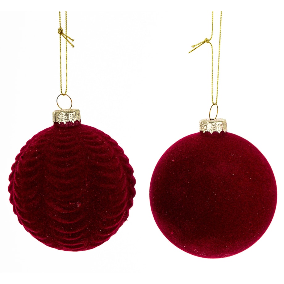 Bombka szklana 12 sztuk BAUBLE Ø 8 cm czerwona