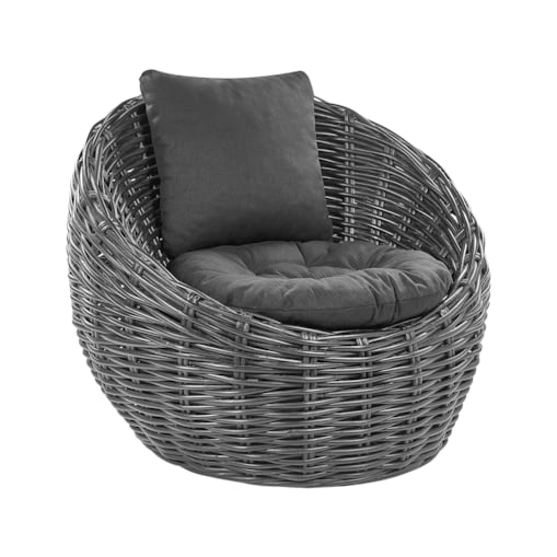 Fotel ogrodowy rattanowy czarny LERICI