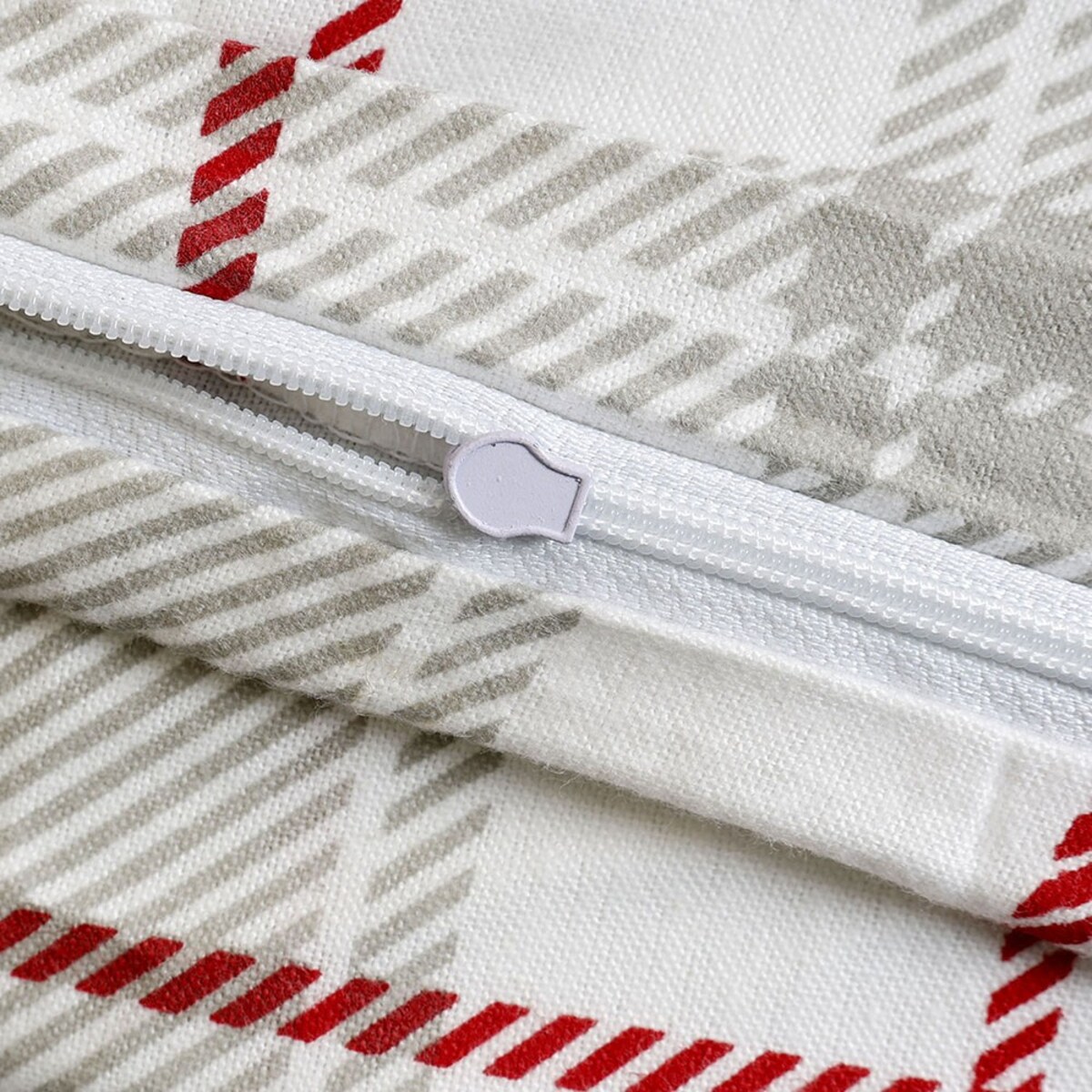 Pościel flanelowa 140x200 Skandia White, czerwona w białą kratę, Flanelove, Darymex