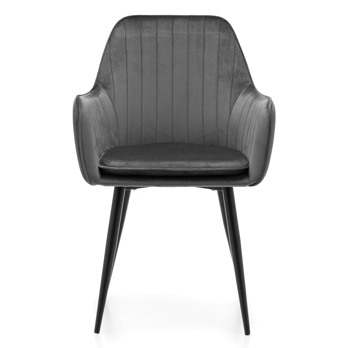 Krzesło tapicerowane EMILIA szare welur salon jadalnia