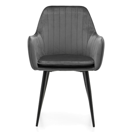 Krzesło tapicerowane EMILIA szare welur salon jadalnia