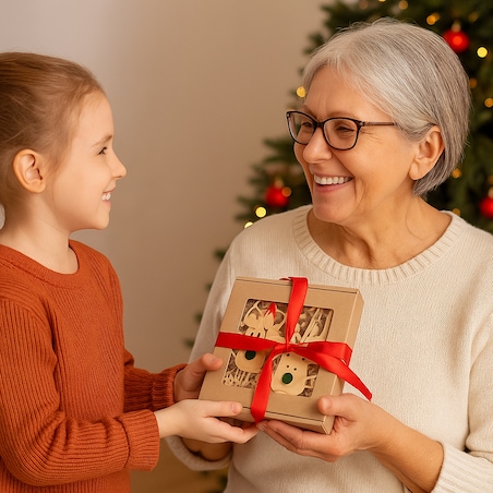 Zawieszki drewniane RENIFERY na choinkę ozdoby zestaw na prezent w pudełku