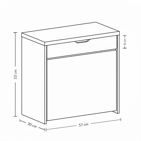 Szafka na buty z siedziskiem i wysuwanymi półkami VAULT, 57 x 30 x 53 cm
