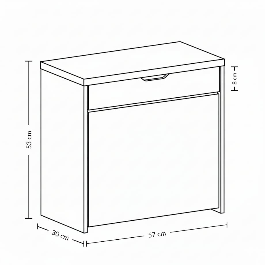 Szafka na buty z siedziskiem i wysuwanymi półkami VAULT, 57 x 30 x 53 cm