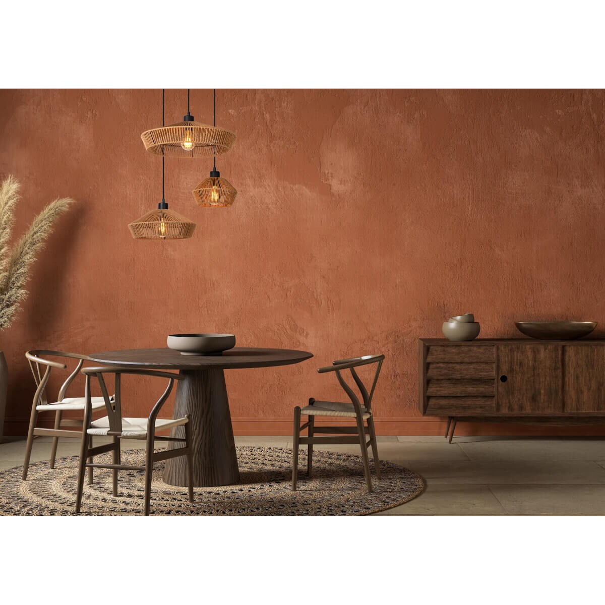 Ekologiczna lampa wisząca Yunkai drewniana kaskada nad stół