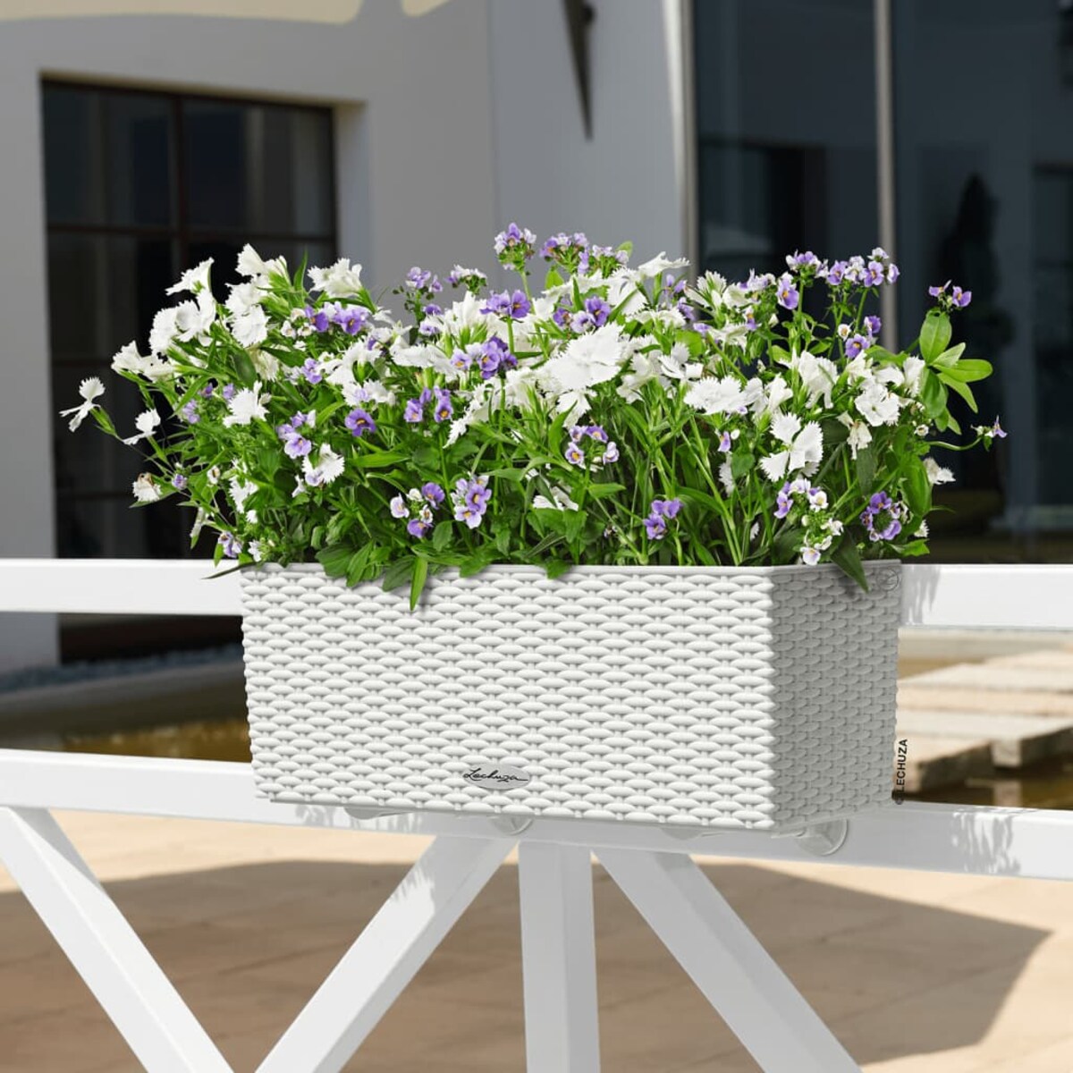 LECHUZA Doniczka BALCONERA Cottage 50 ALL-IN-ONE, biała