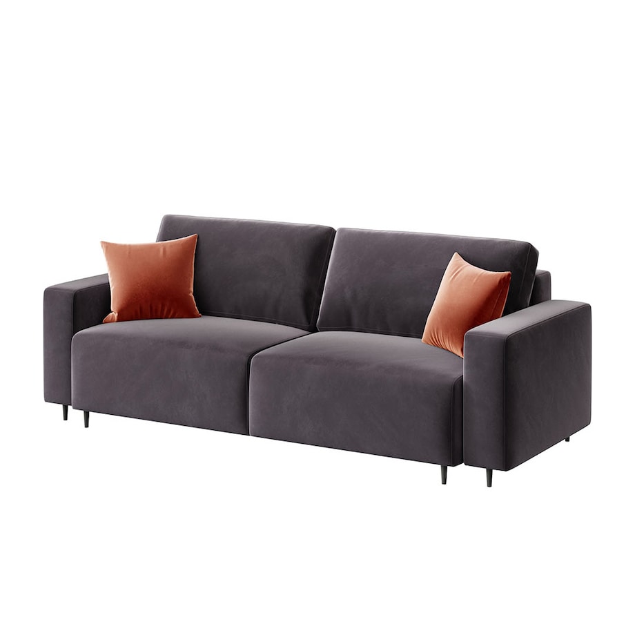 Hesto 3-osobowa rozkładana sofa - antracytowa
