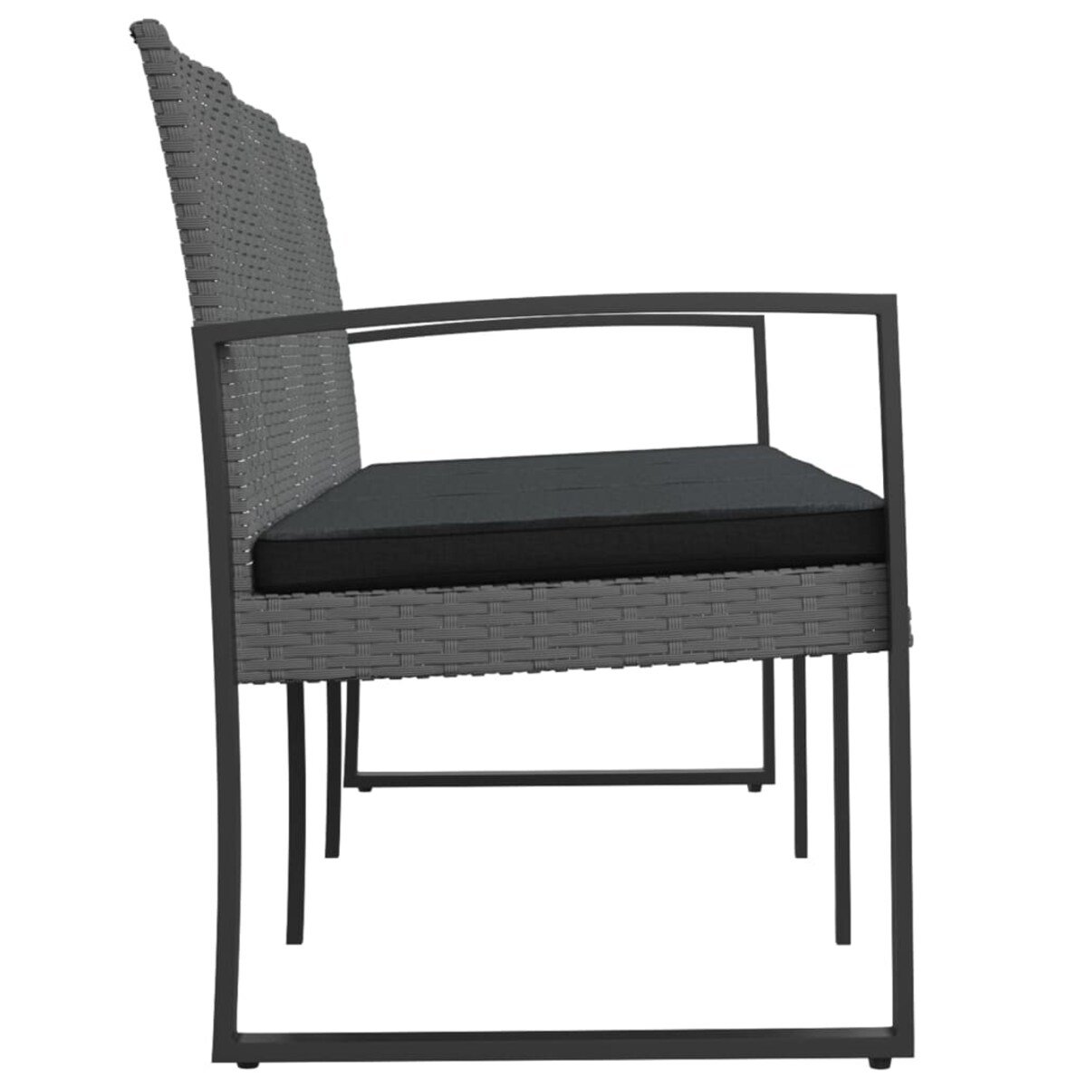 vidaXL 3-osobowa ławka ogrodowa z poduszkami, ciemnoszara, rattan PP