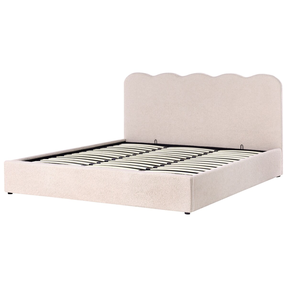 Łóżko z pojemnikiem Boucle NANTERRE 180 x 200 cm Beżowy