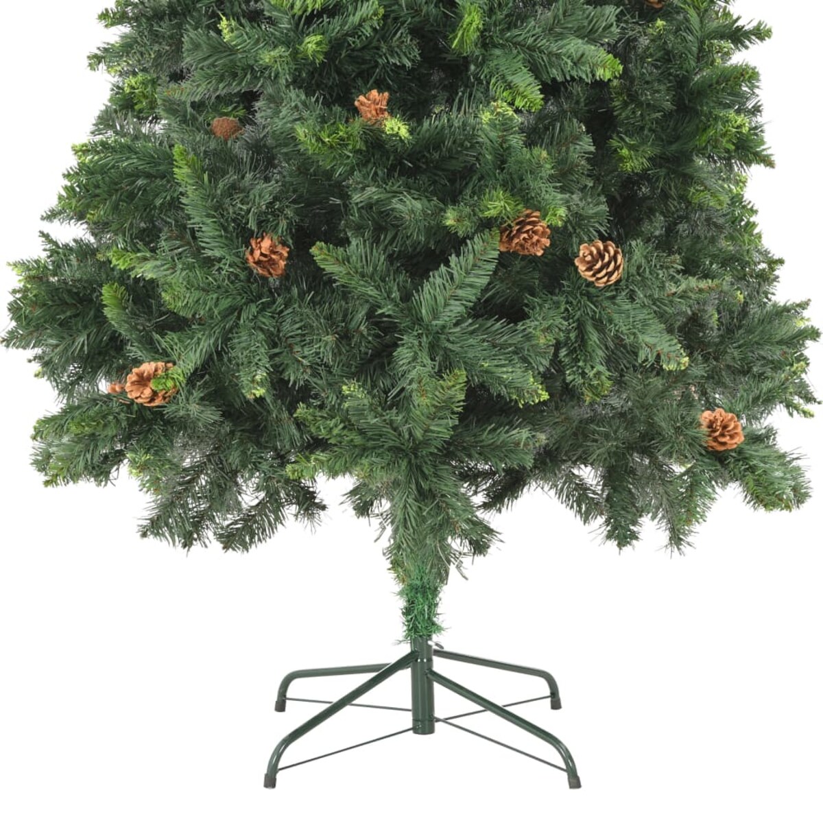 vidaXL Sztuczna choinka z szyszkami, zielona, 210 cm