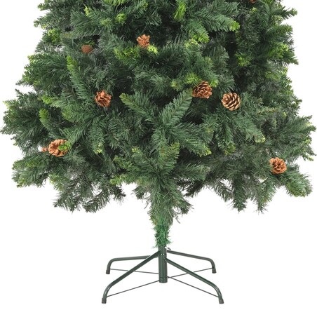 vidaXL Sztuczna choinka z szyszkami, zielona, 210 cm
