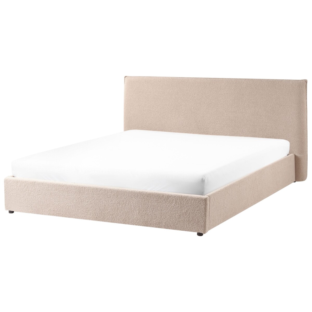 Łóżko z pojemnikiem Boucle LAVAUR 180 x 200 cm Beżowoszary