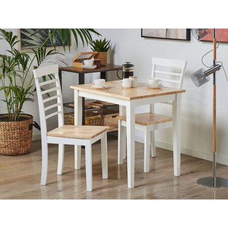 Stół do jadalni drewniany 60 x 80 cm jasny z białym BATTERSBY