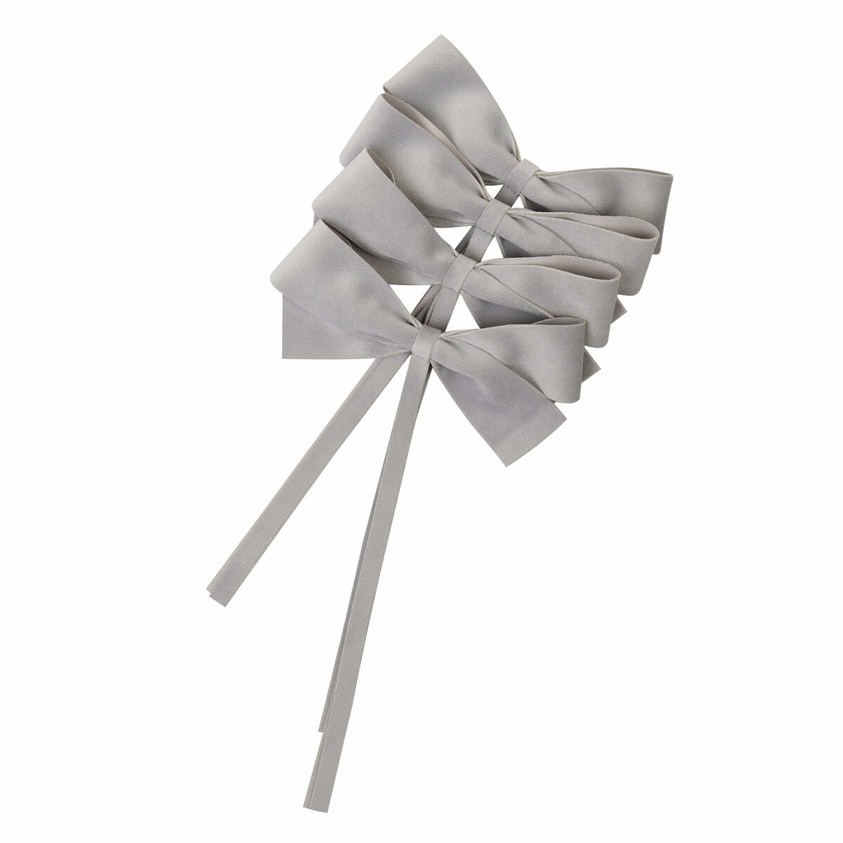 Aksamitne kokardki Gray Bows - 4 sztuki