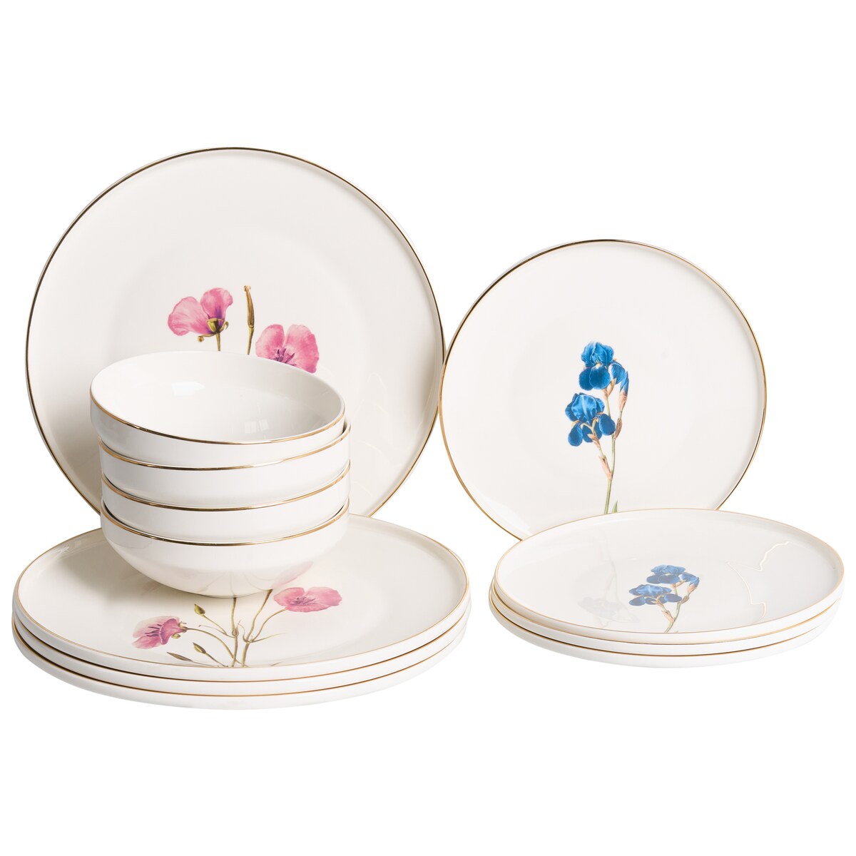 Zastawa stołowa 12-częściowa HYSSOP Porcelana Biały