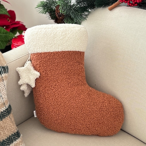 Poduszka świąteczna Skarpeta ruda boucle