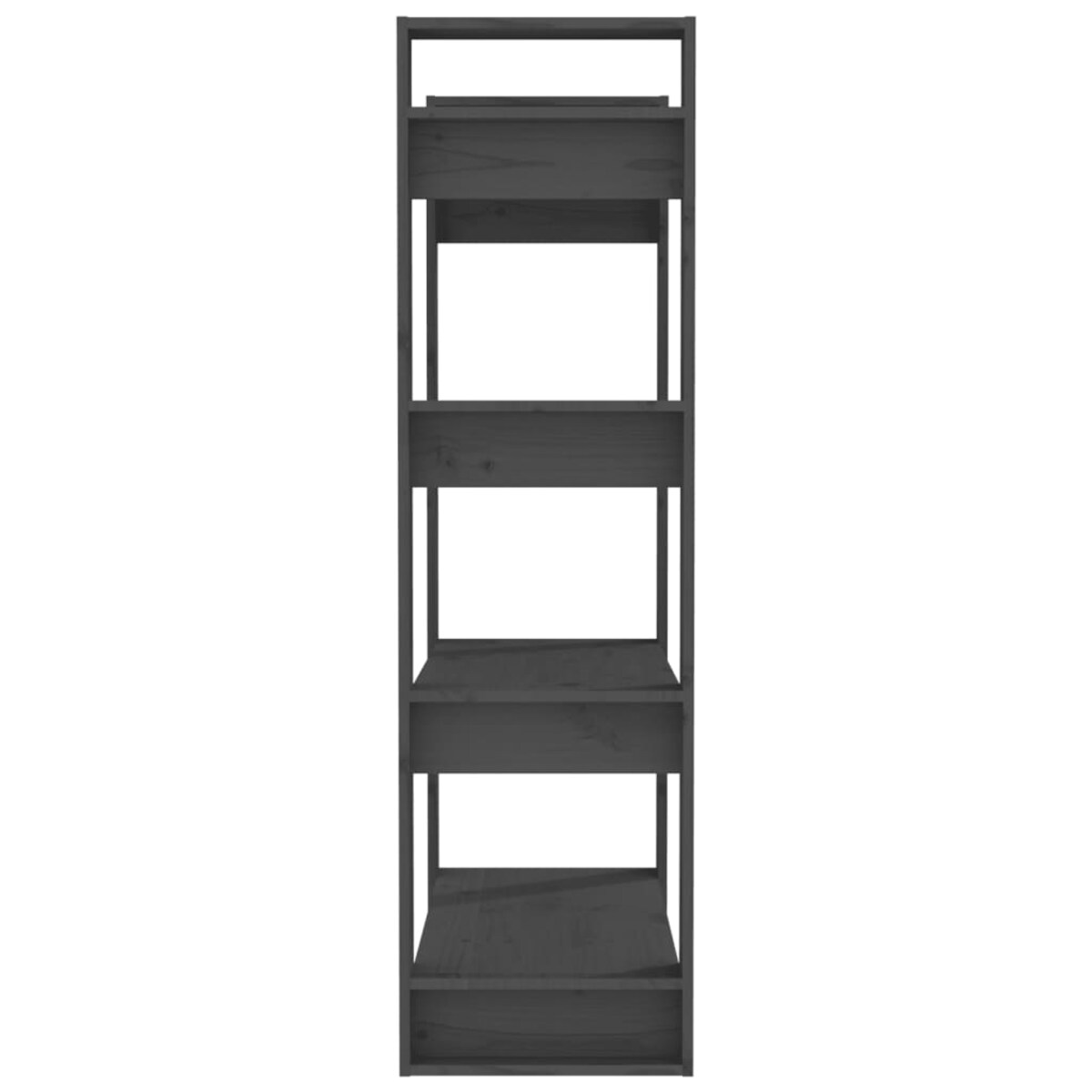 vidaXL Regał na książki/przegroda, szary, 80x35x125 cm, sosnowy