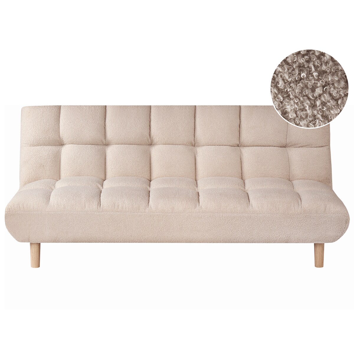 Sofa rozkładana dla 2 osób RISOR Boucle Beżowy