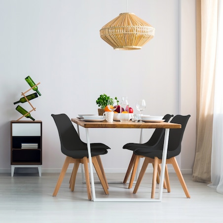 KRZESŁO SKANDYNAWSKIE KUCHNI salonu JADALNI poduszka OSLO czarne JUMI