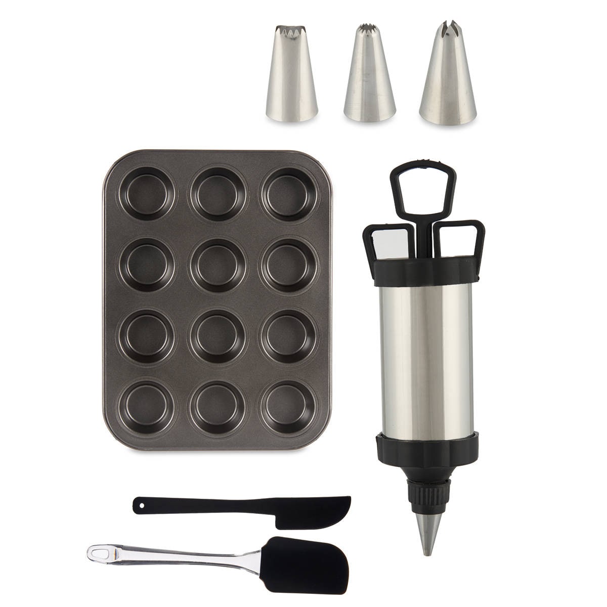 Forma do pieczenia muffinek z akcesoriami do dekorowania