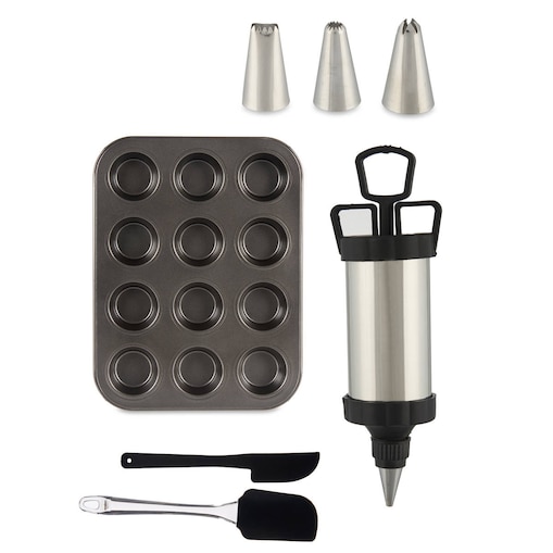 Forma do pieczenia muffinek z akcesoriami do dekorowania