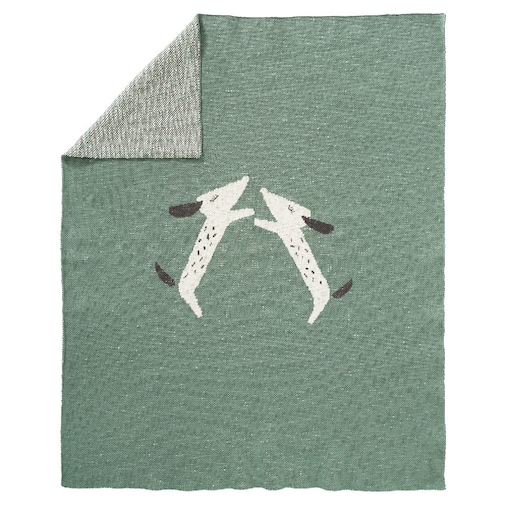 Fresk - Tkany kocyk z bawełny organicznej 100 x 150 cm Piesek