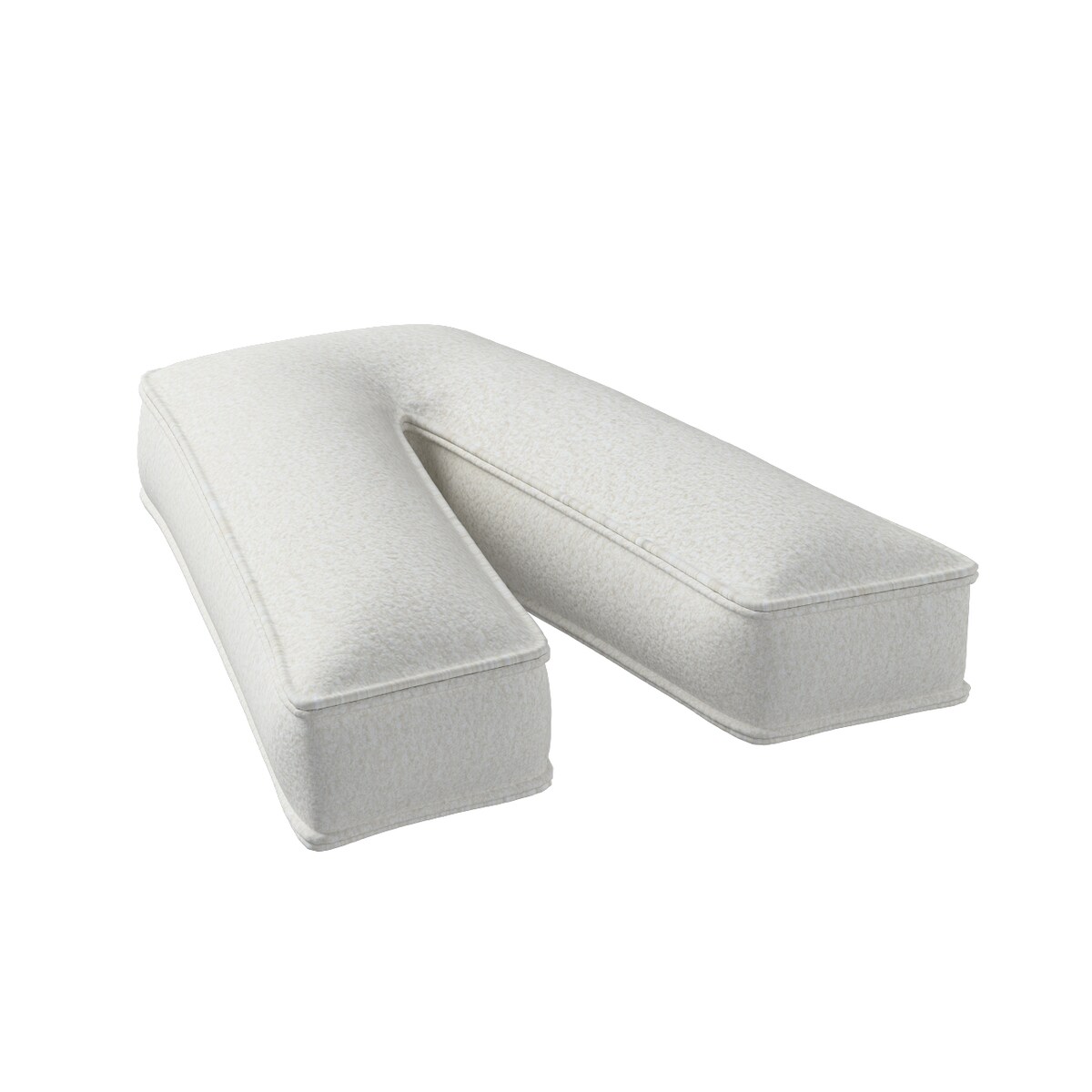 Poduszka literka V, biały, 35x40cm, Boucle