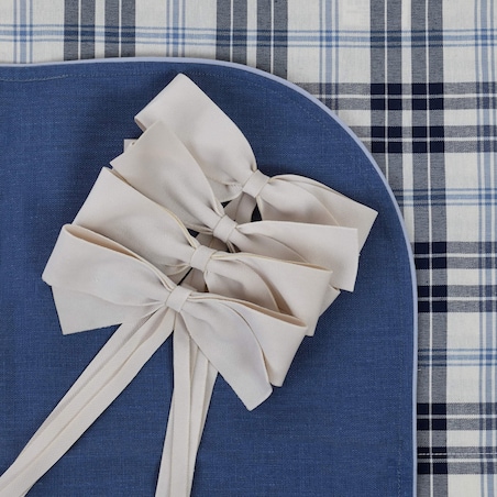 Aksamitne kokardki Alabaster Bows - 6 sztuk