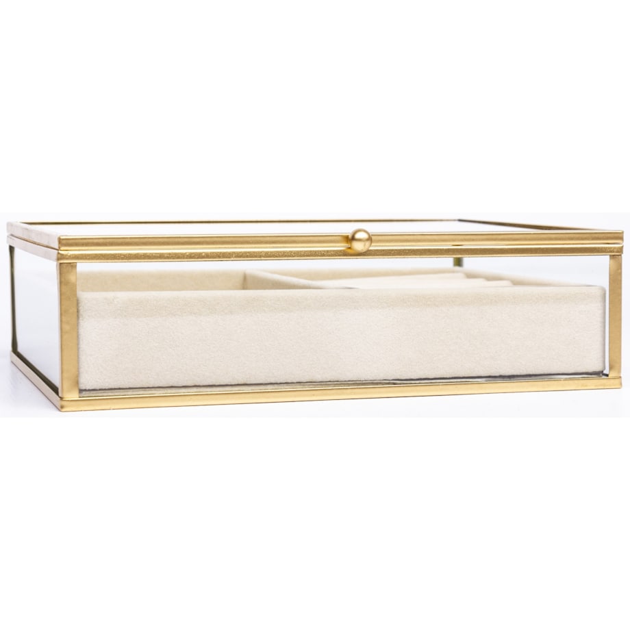 Szkatułka na biżuterię szklana przeźroczysta 20x16x6 cm GIOIELLI