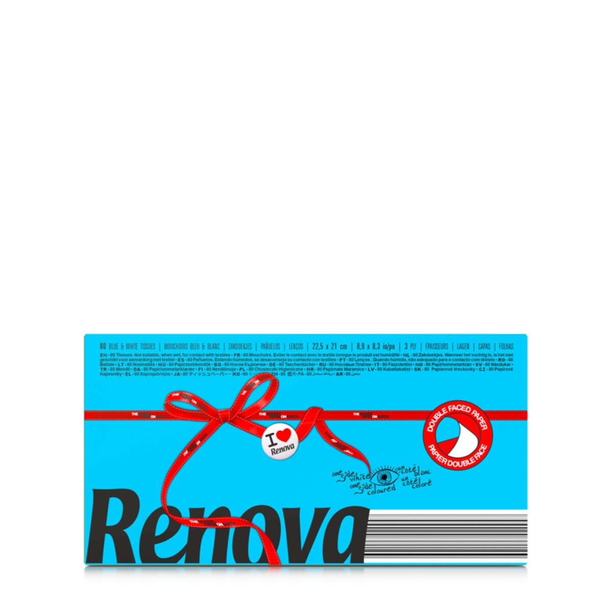 Wyciągane chusteczki higieniczne Renova niebieskie 80szt