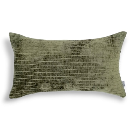 Ciemnozielona oliwkowa poduszka dekoracyjna w prążki 30x50 Lines