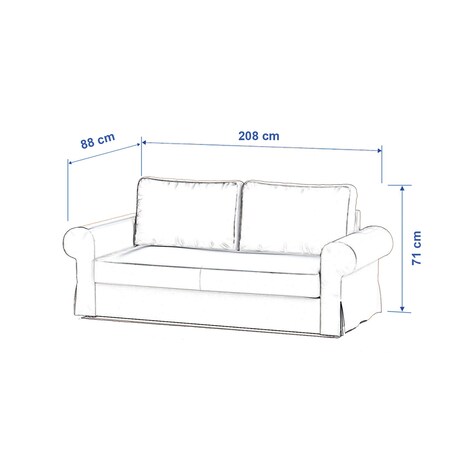 Pokrowiec na sofę Backabro 3-osobową rozkładaną, biała bukla, 208 x 88 x 71 cm, Boucle Teddy