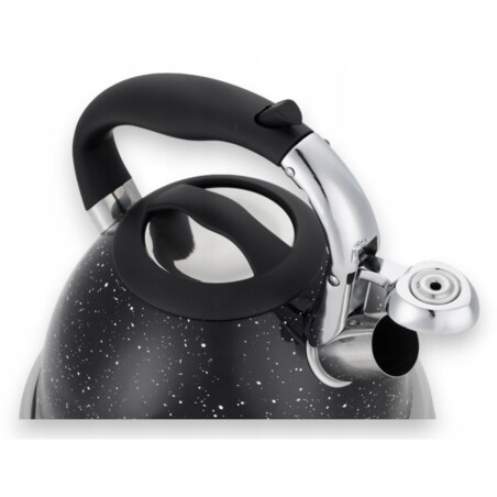 Duży Czarny Marmurkowy Czajnik Z Gwizdkiem Stalowy 3L Na Indukcję Gaz