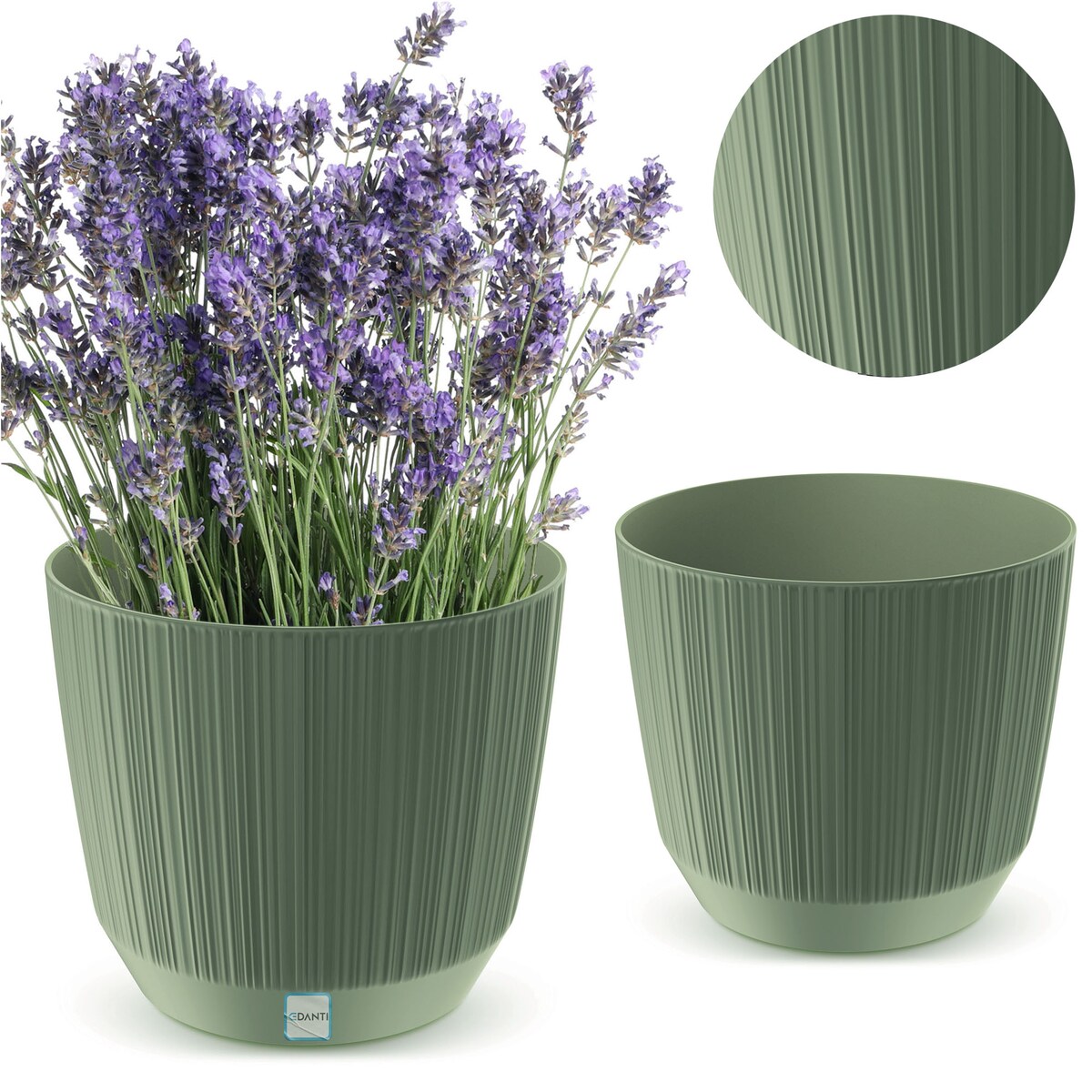 Doniczka Osłonka Domowa 12,6 Cm Ryfo Na Stół Parapet Do Domu Zielona