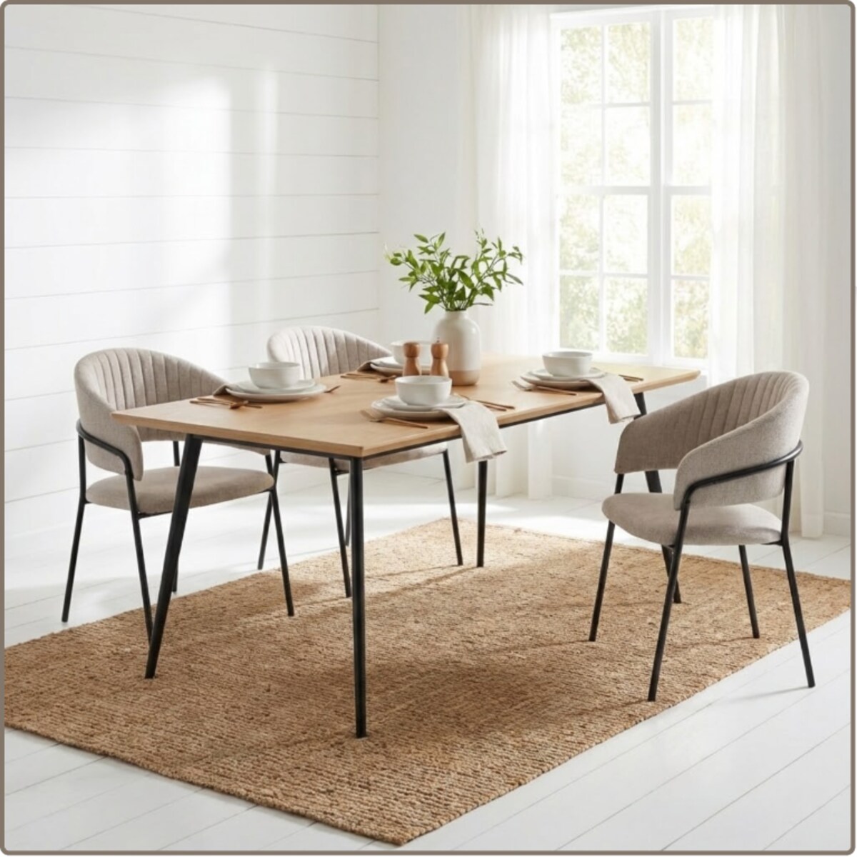 Krzesło tapicerowane nowoczesne wygodne pikowane do jadalni salonu szary tkanina