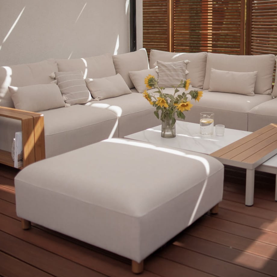 Zestaw mebli ogrodowych Kalem beżowy, modułowy, komplet wypoczynkowy