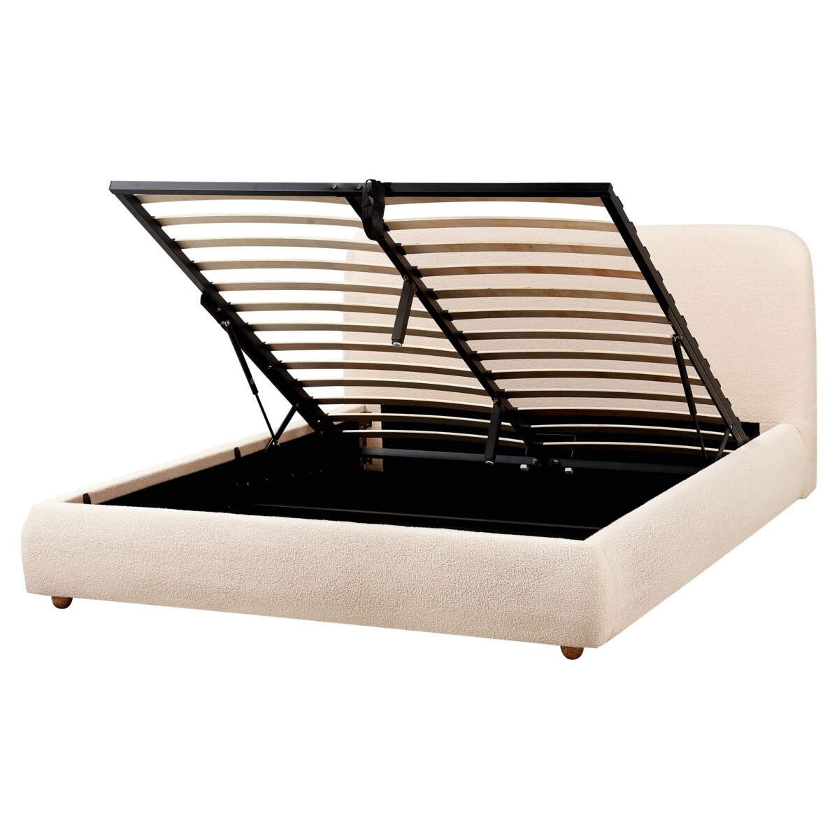 Łóżko z pojemnikiem Boucle BLAGNAC 160 x 200 cm Jasnobeżowy