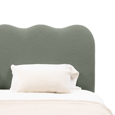 Łóżko 160x200 cm ze stelażem i pojemnikiem bouclé ciemnozielone