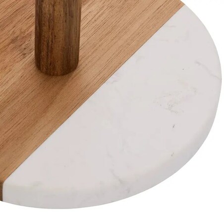 Stojak na ręczniki papierowe, drewno akacji + marmur, Harmony