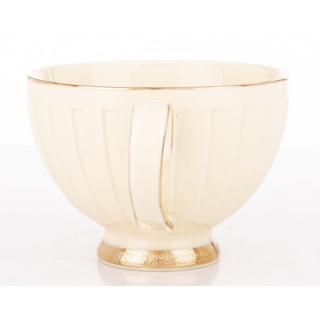 Filiżanka 7x9,5x12,5 cm 220 ml ze spodkiem Ø 16,5 cm TASSE ecru i złoty