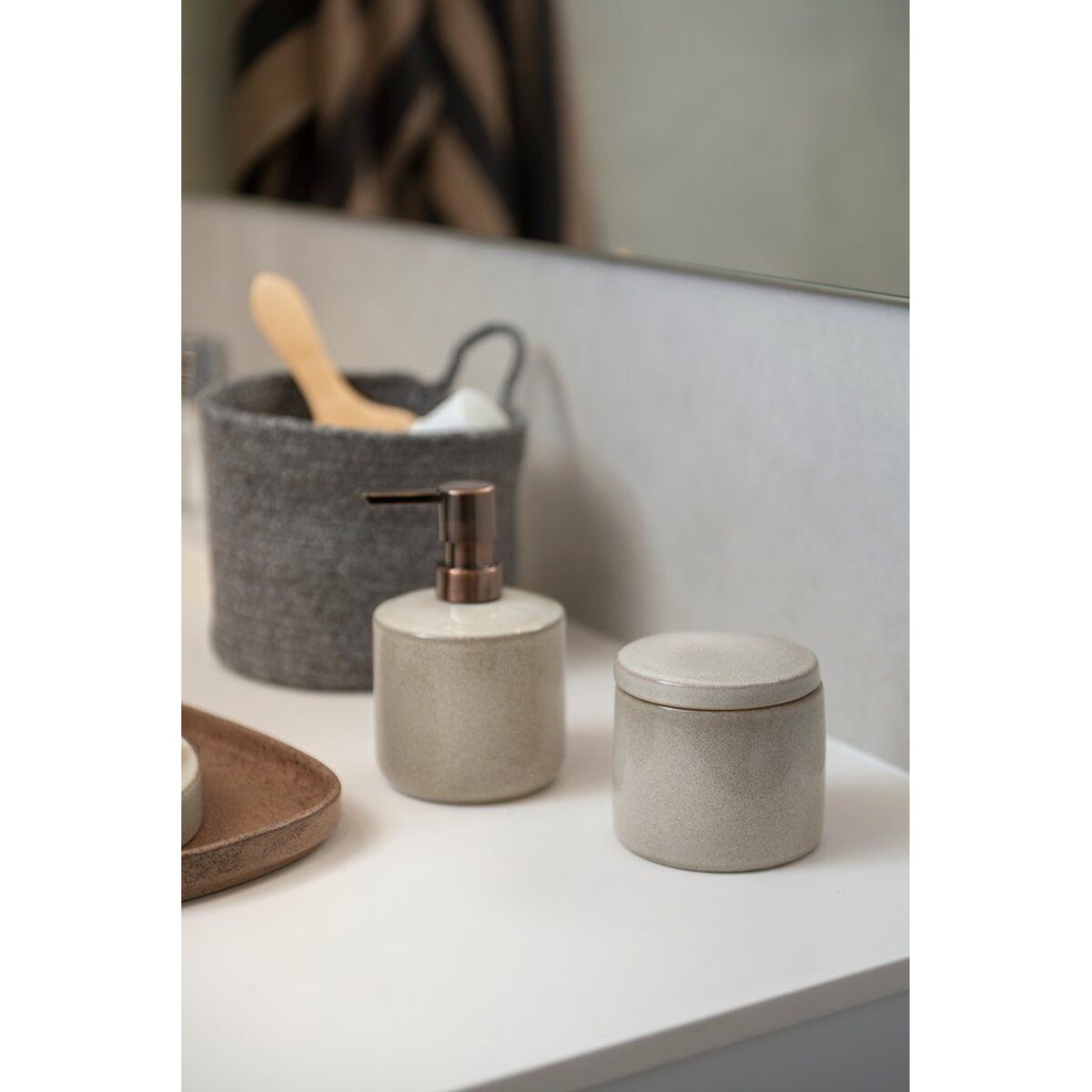 Ceramiczny pojemnik z pokrywką LUODE, Ø 10 cm