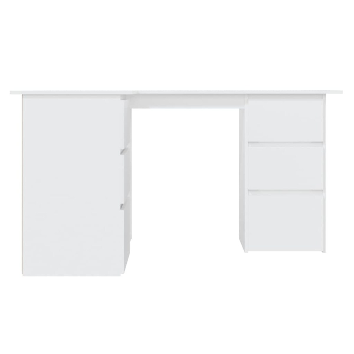 vidaXL Biurko narożne, białe, 145x100x76 cm, materiał drewnopochodny